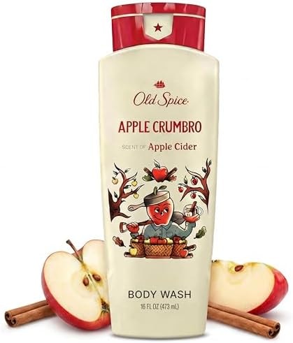 Old Spice Body Wash for Men, Long-Lasting Apple Crumbro Scent, 16 fl oz