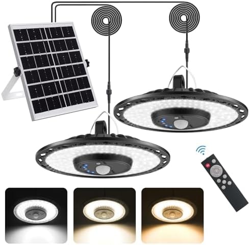 Shed Lights Solar Powered Indoor Outdoor 3000LM Pendant Light with Switch