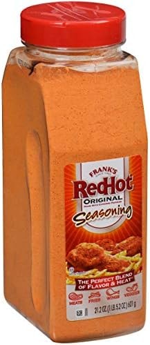 Frank's RedHot Original Seasoning, 21.2 oz - One 21.2 Ounce Container of Hot Sauce Seasoning Blend of Savory Garlic and Spicy Cayenne Pepper, Perfect for Dry-Rubs