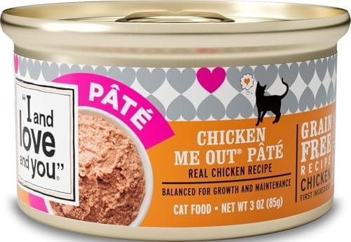 I and Love and You Naked Essentials Canned Wet Cat Food, Grain Free, Chicken Recipe, Real Meat, No Fillers, 3 Ounce (Pack of 24)