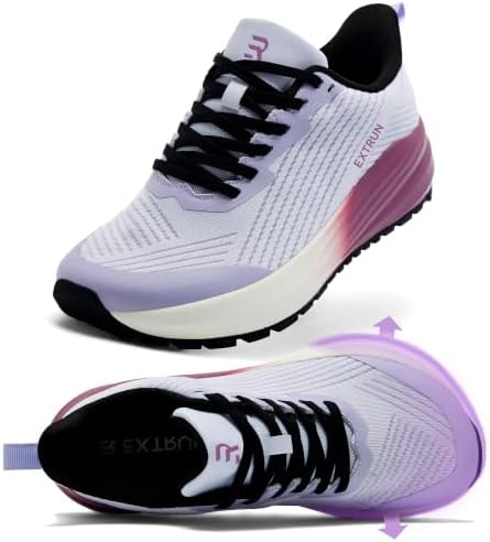Women's Orthopedic Plantar Fasciitis Shoes: Wide Width Diabetic Footwear, Breathable Arch Support Sneakers for Travel & Casual Strolling Sneakers, Purple Size 8.5
