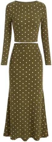 BTFBM Polka Dot Skirt Matching Sets Women Clothing Fall 2 Piece Outfits