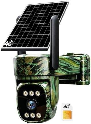 4G LTE Cellular Trail Camera,Game Cameras with 360° Live Streaming, Built-in SIM Card,2K Wildlife Hunting Camera Solar Powered,Night Vision,No WiFi Needed, Motion Activated,Solar Cellular Security Cam