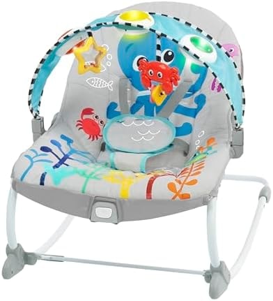 Baby Einstein Ocean Explorers Kick to It Opus Musical Infant to Toddler Rocker, Baby Chair, Baby-Activated Music and Lights, Ages 0-30 Months