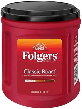 Folgers Classic Roast Medium Dark Roast, Ground Coffee, 816g Canister