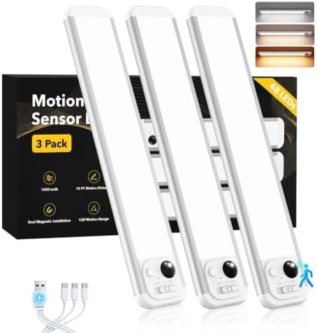 RUIKORING Under Cabinet Lighting Wireless, 8.5" Motion Sensor Light Indoor