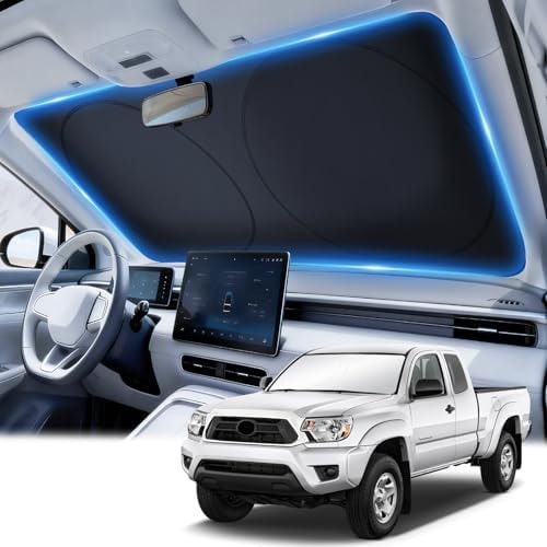 JUSTTOP 300T Double-Layer Design Universal Car Windshield Sun Shade, Foldable Reflective for Windshield & Window Shades, Car Interior Accessories (69" L x 35" W)