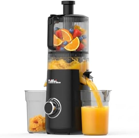 Tiffri&Co 3-in-1 Cold Press Juicer, 6" Wide Chute Masticating Juicer