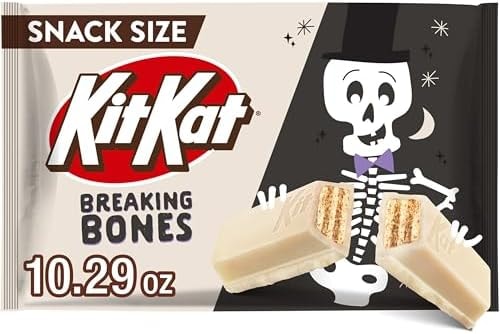 KIT KAT Breaking Bones Vanilla Flavored Creme Wafer Snack Size, Halloween Candy Bag, 10.29 oz