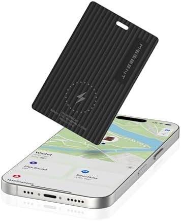 MSEBENT Wallet Tracker Card, Apple MFi Certified, Works with Apple Find My (iOS Only), Rechargeable Wireless Charging Slim Bluetooth Smart Tracking Card, Item Finder for Key, Passport, Luggage, Bag