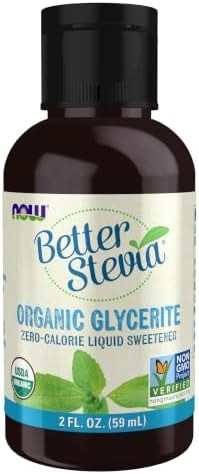 NOW Foods, Better Stevia Liquid, Glycerite, Zero-Calorie Liquid Sweetener, Low Glycemic Impact, Certified Non-GMO, 2-Ounce