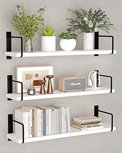 Floating Shelves, 24 In Bookshelves for Room Wall, Shelves on Wall (White)