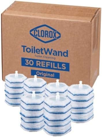 Clorox ToiletWand Disposable Toilet Cleaner Refills, 30 Count, Kills 99.9% of Germs and Viruses, Touch-Free Toilet Cleaning, Original Scent