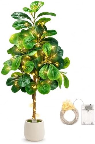 5Ft Artificial Fiddle Leaf Fig Tree Tall Fake Plants Indoor Faux Trees