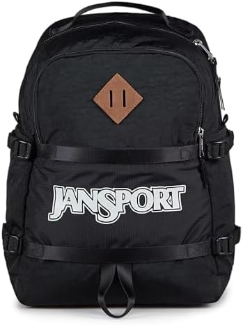 JanSport Small Seattle Pack – Compact Backpack with Main Compartment, Dual Water Bottle Pockets, and Padded Sleeve for 15-Inch Laptop, Black