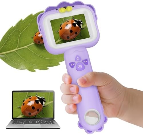 Kids' Microscopes, Portable Mini Pocket Handheld Microscope for Toddlers