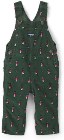 OSHKOSH B'GOSH Boy World's Best Overalls, Green Nutcracker, 5T