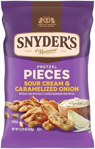 Snyder's of Hanover Sour Cream & Caramelized Onion Pretzels, 11.25 Oz Bag