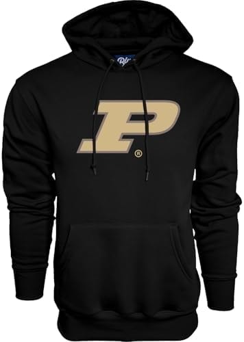 Blue 84 Men's Purdue Boilermakers Hoodie Team Color Icon, Black, Large