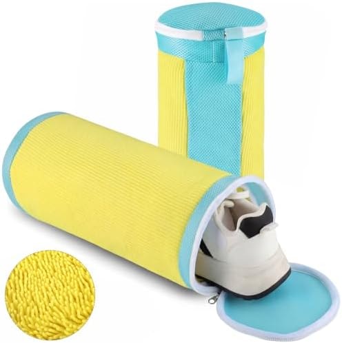 Dntorx 2 PCS Shoe Washing Machine Bags for Washer and Dryer, Yellow + Blue