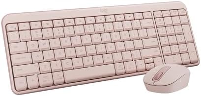 Logitech MK250 Bluetooth Wireless Mouse and Keyboard Combo: Fast & Easy Connectivity, Compact Wireless Keyboard, Ambidextrous Mouse, Durable Build - Windows/MacOS - Rose