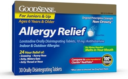 GoodSense Loratadine Orally Disintegrating Tablets, 10 mg, Ages 6+, 30 Count