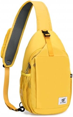SKYSPER Sling Bag RFID Cross Body Bag Recycled Crossbody Backpack Travel Daypack(Apricot)
