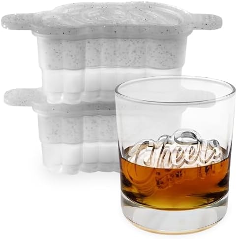 Tovolo Cheers Ice Mold Pack of 2 Craft Ice Cube Molds for Whiskey Bourbon Cocktails, Easy Fill No Leak Cheers Shaped Ice Cube Bar Essentials for Bartender Gifts Dishwasher Safe BPA Free Silicone