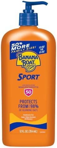 Banana Boat Sport SPF 50 Sunscreen Lotion, Family Size, 12 Fl Oz