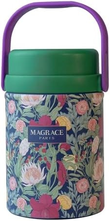 MAGRACE Vacuum Insulated Food Jar, Boho Floral Printed