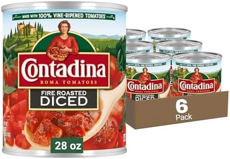 Contadina Fire Roasted Diced Tomatoes 28 oz Cans (Pack of 6)