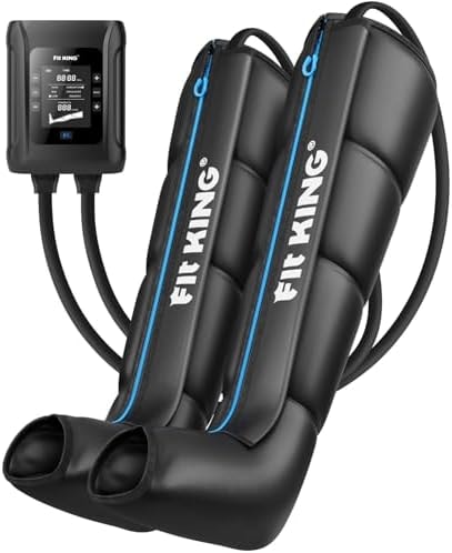 FIT KING Professional Air Compression Leg Recovery System, Cordless Rechargeable Leg Compression Massager Boots for Fast Recovery & Improved Circulation, Compression Boot for Athletes (Medium)