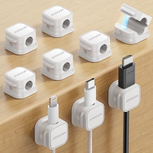 JOYROOM 9 Pack Magnetic Cable Clips, Cord Organizer Adhesive Wire Holder