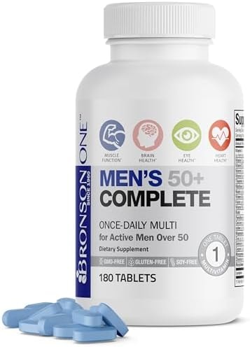 Bronson ONE Daily Mens 50+ Complete Multivitamin Multimineral, 180 Tablets