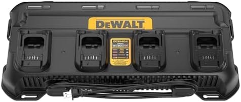 DEWALT Battery Charger 12V MAX, 20V MAX, FLEXVOLT 20V/60V MAX, 4 Amp, Fast Charger, Multiport Simultaneous Charging Station (DCB1404)