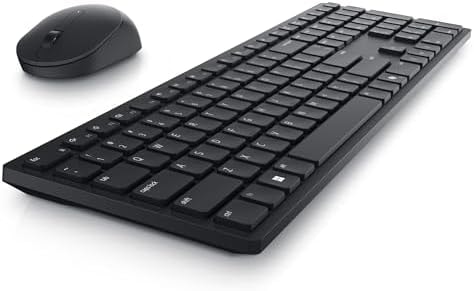 Dell Advanced Wireless Keyboard and Mouse – KM520 - Wireless, 2.4 GHz Interface, USB Wireless Receiver, Volume, Mute Hot Keys, 3 Mouse Buttons, US English, 1 Year Limited Warranty - Black