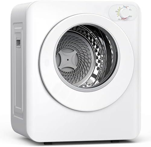 Euhomy Portable Clothes Dryer, 1.5 Cu.Ft. Portable Dryer, 850W Drying Machine with Front-Loading Stainless Steel Drum, 5 Functions, Suitable for Apartments, Dorms, RVs, Small Spaces