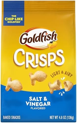 Goldfish Crisps Salt & Vinegar Baked Chip Crackers, 4.8 Oz Bag