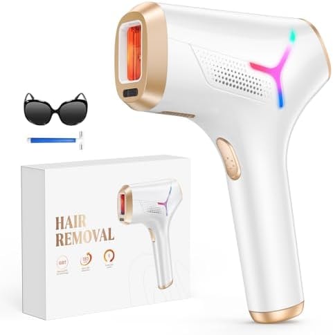 Laser Hair Removal for Women and Men, At-Home IPL Hair Removal Device with 5.2 cm² Treatment Window, Nearly Painless, Visible Results in 2 Weeks, Full Body Treatment in 8 Minutes, Bright white