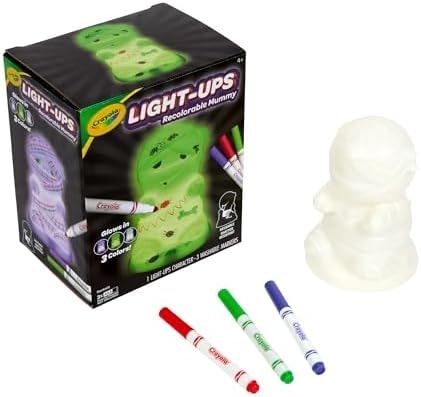 Crayola Light-Ups - Mummy, Reusable Halloween Craft Toy, Glow in The Dark Light Up Mummy, Cute Halloween Decor & Night Light, Gift for Kids, 5+