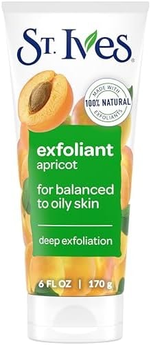 St. Ives Fresh Skin Apricot Face Scrub, Deep Exfoliator Skin Care for Clean, Glowing Skin, Oil-free Facial Scrub Made with 100% Natural Exfoliants, 6 oz
