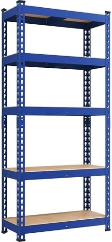 Yaheetech 5-Tier Heavy Duty Storage Shelves 28" W x 12" D x 60" H Blue