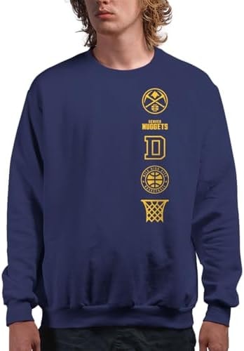 Junk Food NBA - Denver Nuggets Stacked Logo Adult Crewneck