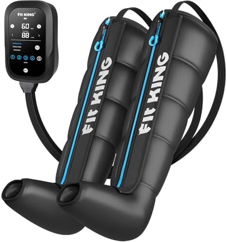 FIT KING Pro Leg Massager Athlete Compression Recovery Boots Cordless M