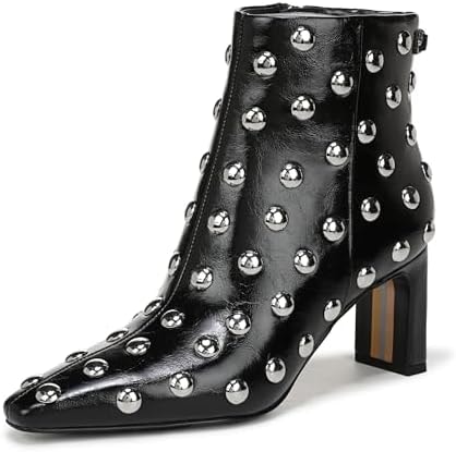 Sam Edelman Women's Saige Ankle Boot, Black Patent Stud, 9