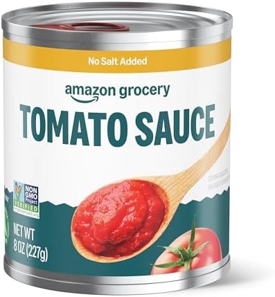 Amazon Fresh, Tomato Sauce, No Salt Added, 8 Oz (Previously Happy Belly, Packaging May Vary)