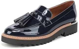 Franco Sarto Womens Carolynn Lug Sole Loafer with Tassel Detail, Inky Navy, 7.5