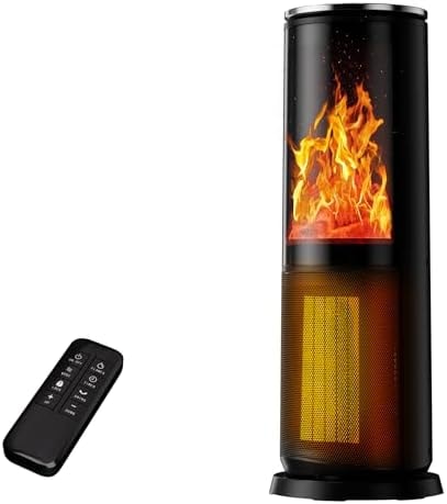 AKIRES 25IN Space Heater for Indoor Use,1500W Room Heater with Thermostat,120° Oscillating Large Portable Electric Fireplace Heater, Remote,24H Timer for Large Room Bedroom Office Black