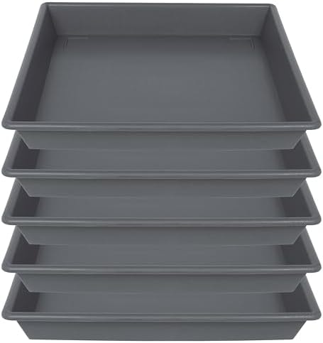 NIMYAU Square Plant Saucer 6 Inch 5 Pack6 8 12 14 16 18 20 Plastic Plant Saucers for Indoors Outdoors, Flower Pot No Holes Plant Drip Trays, Plant Trays for Pots Heavy Duty