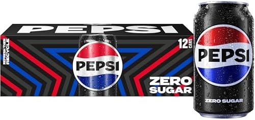 Pepsi Zero Sugar Cola Soda, 12 Fl Oz Cans (Pack of 12)